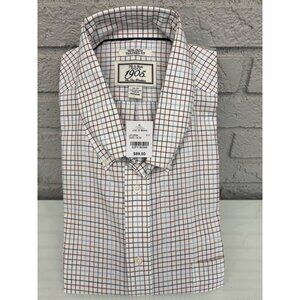 Jos.A. Bank Non- Iron Tailored Fit Men Button Down Long Sleeve Shirt Size 18-33
